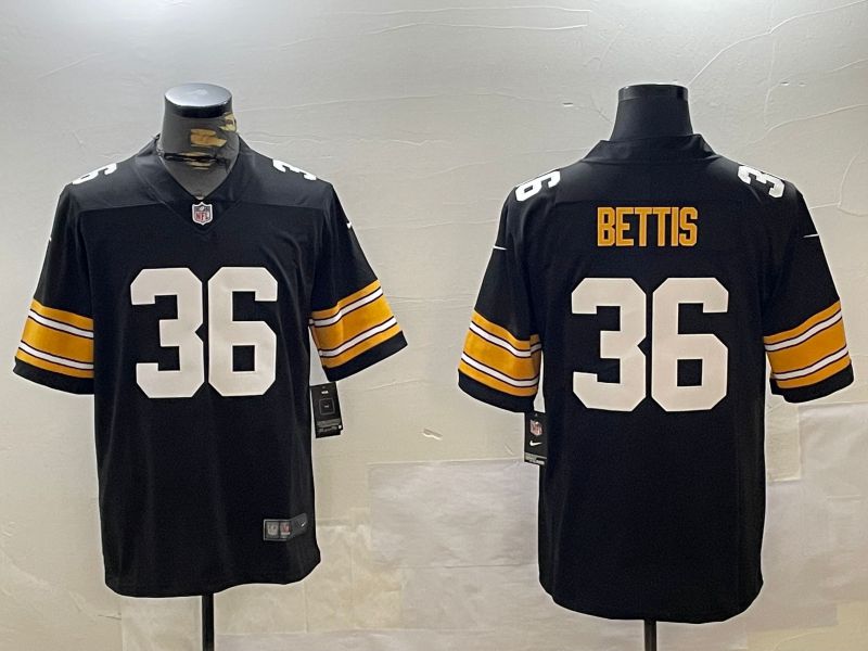 Men Pittsburgh Steelers #36 Bettis Black 2024 Nike Limited NFL Jersey style 1216->pittsburgh steelers->NFL Jersey
